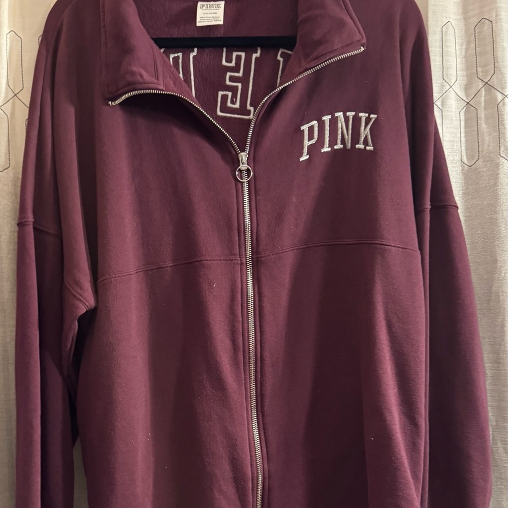 PINK Victoria's Secret Maroon Zip-Up Jacket